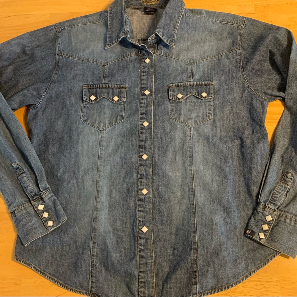 Cruel Girl XL Denim Snap Button The Western Shirt